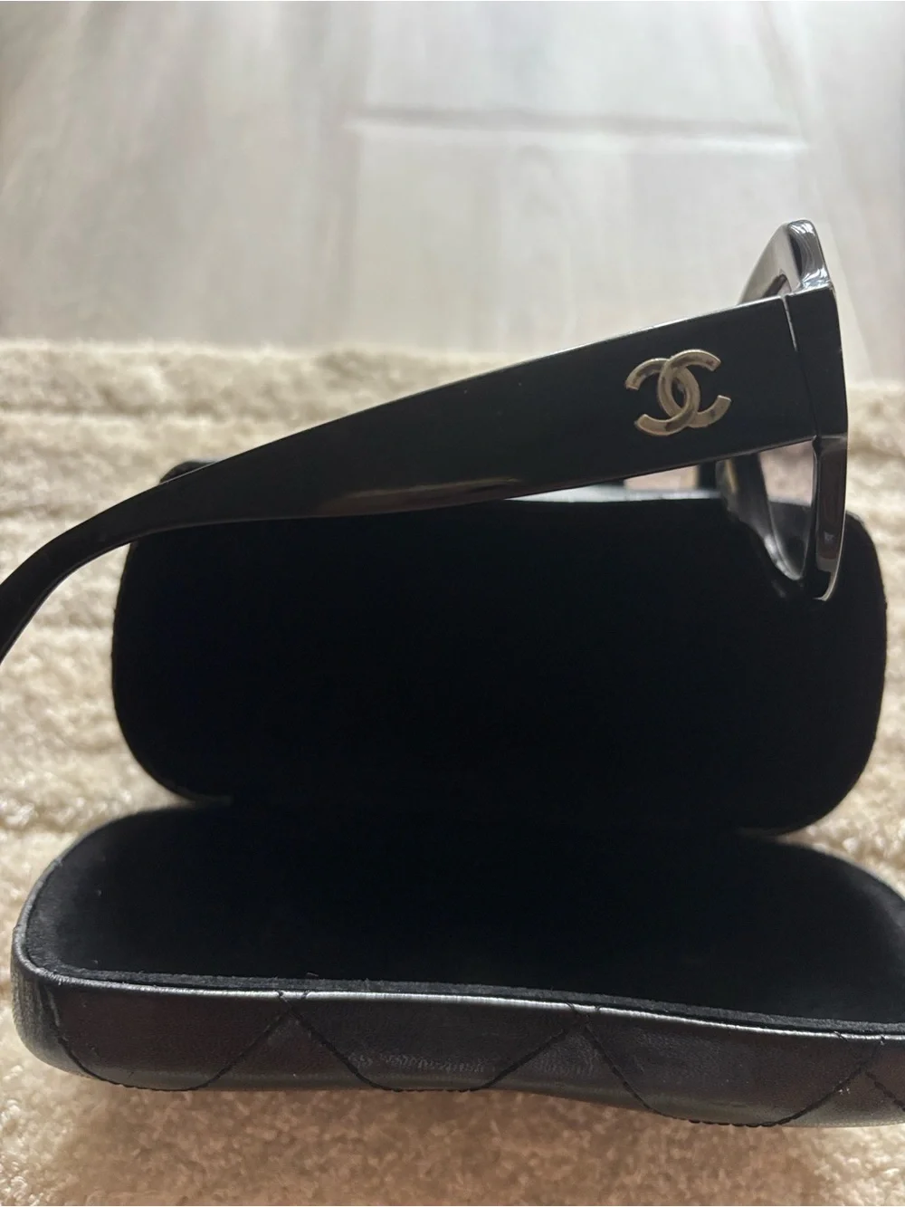 CHANEL Black Oversized Square Sunglasses